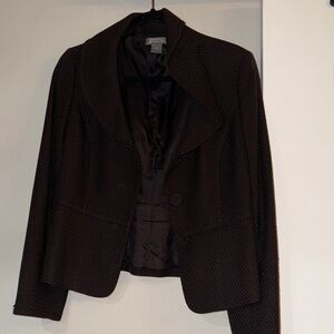Ann Taylor Dark Brown Textured Blazer